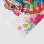 Papier Mousseline Aquarelle vive Chameleon - Rainbow Jungle Art (Détail)