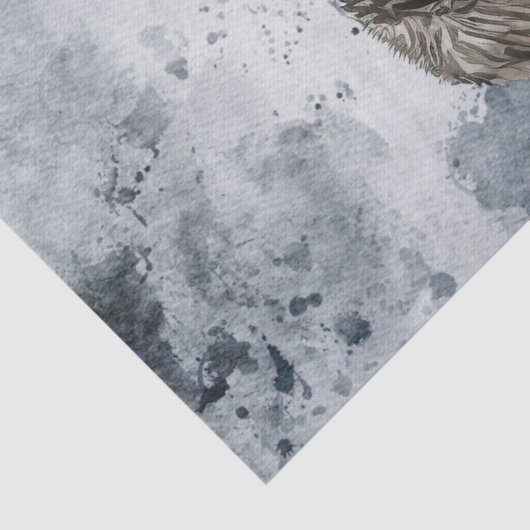 Papier Mousseline Aquarelle Wolf (Détail)