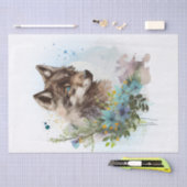 Papier Mousseline Aquarelle Wolf (Artisanat)
