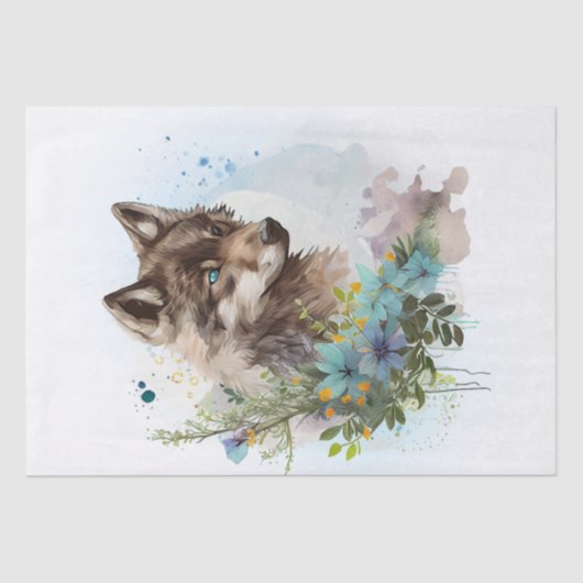 Papier Mousseline Aquarelle Wolf (Recto)