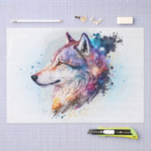 Papier Mousseline Aquarelle Wolf (Artisanat)