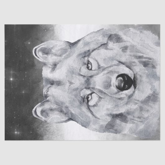 Papier Mousseline Aquarelle Wolf (Recto)