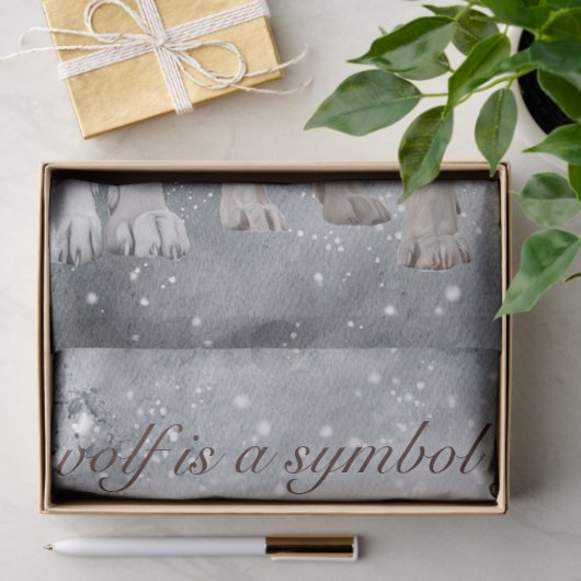 Papier Mousseline Aquarelle Wolf (Cadeau)