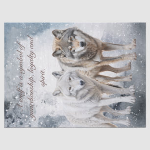 Papier Mousseline Aquarelle Wolf