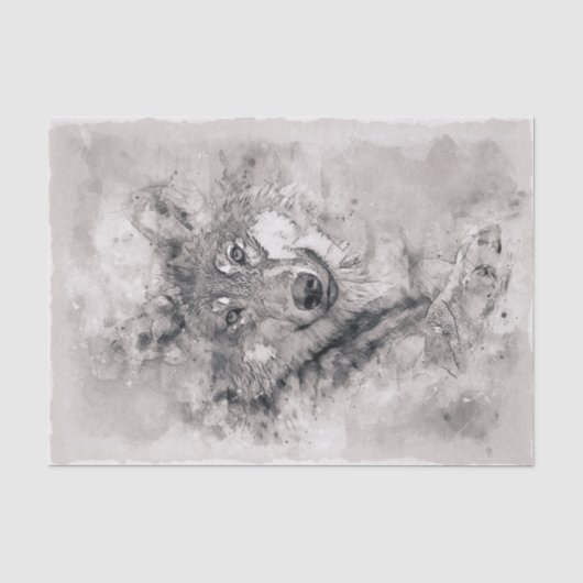 Papier Mousseline Aquarelle Wolf Grey Hunter (Recto)
