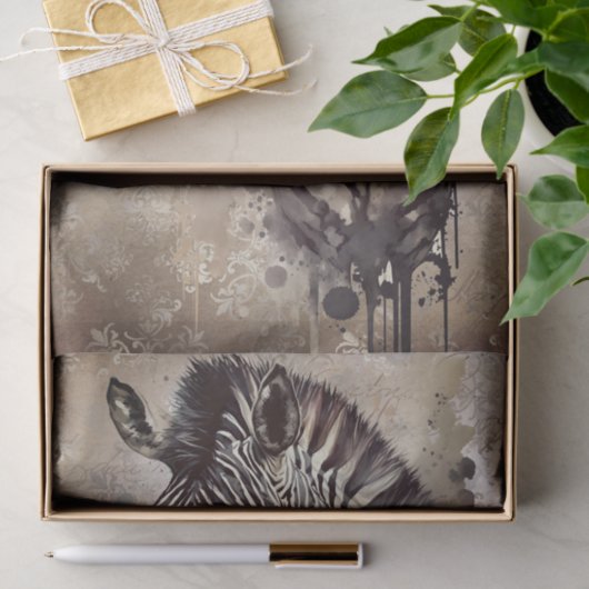Papier Mousseline Aquarelle Zebra (Cadeau)
