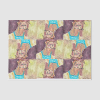 Papier Mousseline Aquarelle "Ziggy the Dog in Overalls"