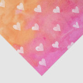 Papier Mousseline Aquarelles Coeurs blancs sur violet et jaune (Détail)