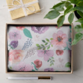 Papier Mousseline Aquarelles colorées modernes Fleurs Motif (Cadeau)