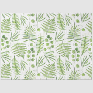 Papier Mousseline Aquarelles et Motif d'Eucalyptus