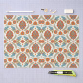 Papier Mousseline Arabe Boho élégant Floral Peacock marocain (Artisanat)