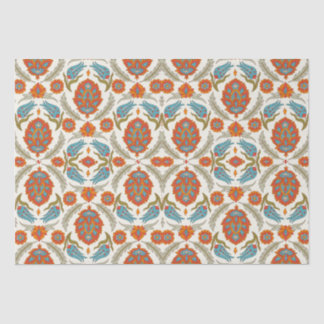 Papier Mousseline Arabe Boho élégant Floral Peacock marocain