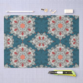 Papier Mousseline Arabe Boho Elegant Géométrique Marocain Retro Turq (Artisanat)