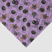 Papier Mousseline Araignées d'Halloween mignonnes sur violet (Détail)