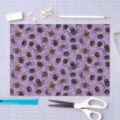 Papier Mousseline Araignées d'Halloween mignonnes sur violet (Artisanat)