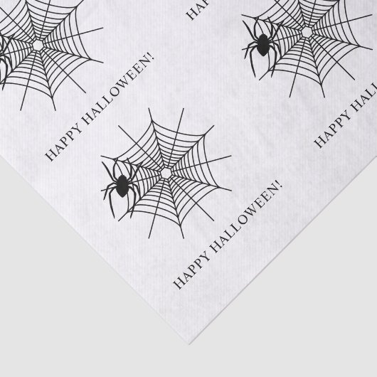 Papier Mousseline Araignées Et Spiderweb Simple Halloween heureux (Détail)