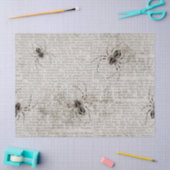 Papier Mousseline Araignées noires sur la page de découpage du papie (Artisanat)