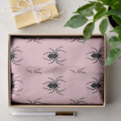 Papier Mousseline Araignées rose et noire (Cadeau)