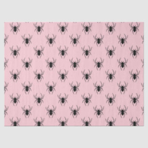 Papier Mousseline Araignées rose et noire