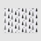 Papier Mousseline Arbre blanc noir élégant de Noël (Recto)