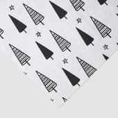 Papier Mousseline Arbre blanc noir élégant de Noël (Détail)