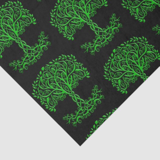 Papier Mousseline Arbre Celtique Vert De Vie (Détail)