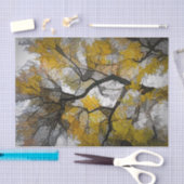 Papier Mousseline Arbre d'automne gris-jaune Ciel Feuille (Artisanat)