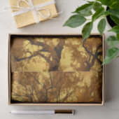 Papier Mousseline Arbre d'automne Orange Feuille Ciel Jaune (Cadeau)