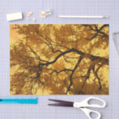 Papier Mousseline Arbre d'automne Orange Feuille Ciel Jaune (Artisanat)