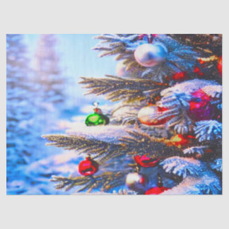 Papier Mousseline Arbre de Noël Avec Décorations Découpage