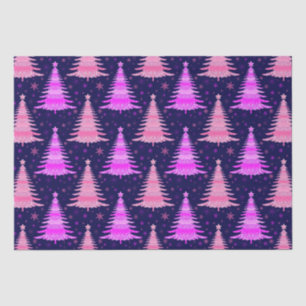 Papier Mousseline Arbre de Noël bleu rose Motif Design