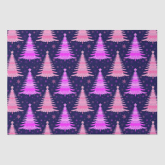Papier Mousseline Arbre de Noël bleu rose Motif Design