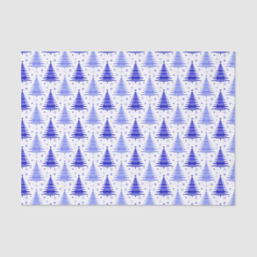 Papier Mousseline Arbre de Noël Blue Periwinkle Design Motif (Recto)