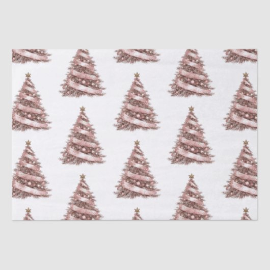 Papier Mousseline Arbre de Noël en or rose (Recto)