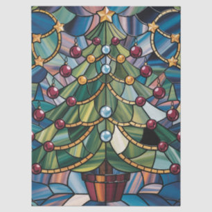 Papier Mousseline Arbre de Noël en verre coloré de style Tiffany