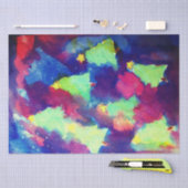 Papier Mousseline ARBRE DE NOËL ET ÉTOILES Aquarelle (Artisanat)