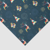 Papier Mousseline Arbre de Noël géométrique moderne rennes (Détail)