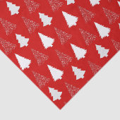 Papier Mousseline Arbre de Noël moderne Motif papier de tissus rouge (Détail)
