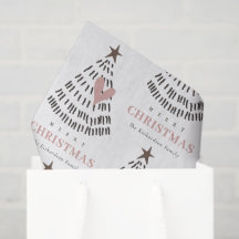 Arbre de Noël Moderne Scandi Minimaliste Rose Cœur