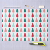 Papier Mousseline Arbre de Noël moderne, Turquoise, Aqua, Rouge (Artisanat)