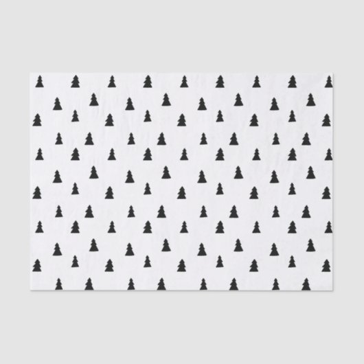 Papier Mousseline Arbre de Noël noir Motif scandinave (Recto)