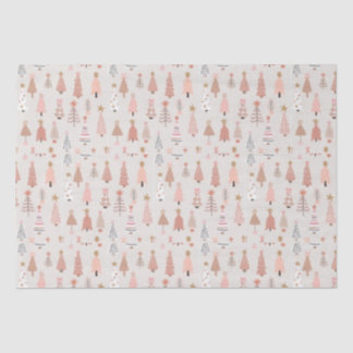 Papier Mousseline Arbre de Noël rose