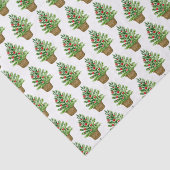 Papier Mousseline Arbre de Noël sur un panier d'osier Motif vacances (Détail)