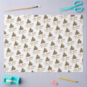 Papier Mousseline Arbre de Noël vert sauge moderne et cuivre (Artisanat)