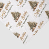 Papier Mousseline Arbre de Noël vert sauge moderne et cuivre (Détail)