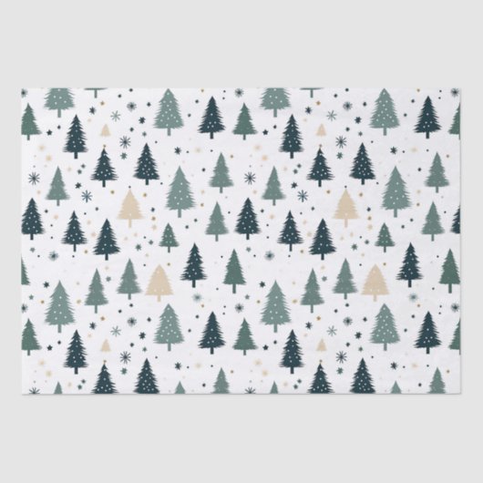 Papier Mousseline Arbre de Noël vert simple (Recto)