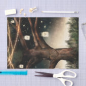 Papier Mousseline Arbre de nuit rustique avec lumières et mâchoires (Artisanat)