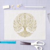 Papier Mousseline Arbre de vie Cream & Gold Celtic Mariage (Artisanat)