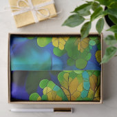 Papier Mousseline Arbre de vie Feuille vert et jaune (Cadeau)