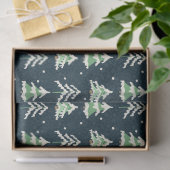 Papier Mousseline Arbres À feuillage persistant de neige d'hiver (Cadeau)